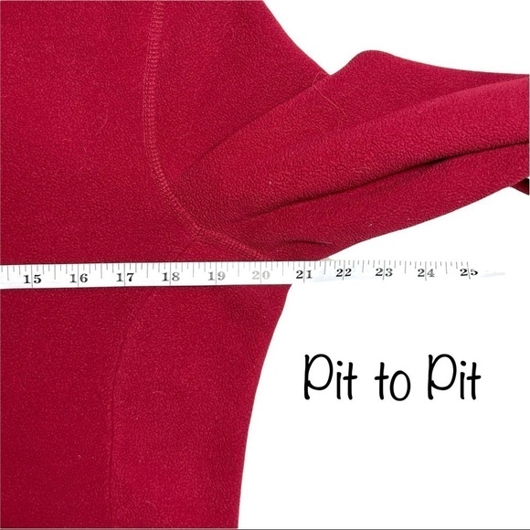 Eddie Bauer 2000’S Red 1/2 Zip Fleece Pullover Cozy Sweatshirt Size Small - Picture 13 of 16